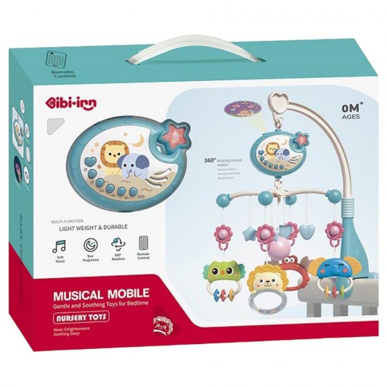 Musical Projection Nursery Bed Bell ( Blue )