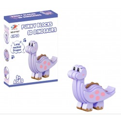 3D Construction Set - Purple Dinosaur, 41 Pcs