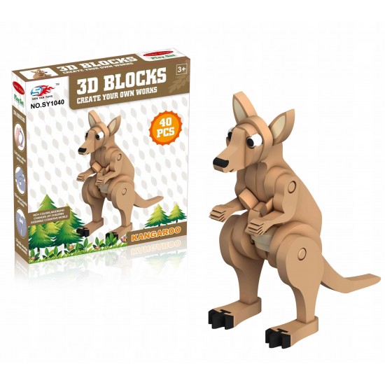 Kangaroo Foam Blocks Soft 3D Puzzle 40 Pcs