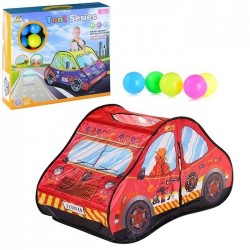 Red Color Fire Truck Car Style Kids Play Tent