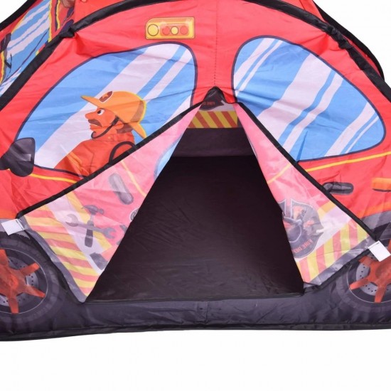 Red Color Fire Truck Car Style Kids Play Tent