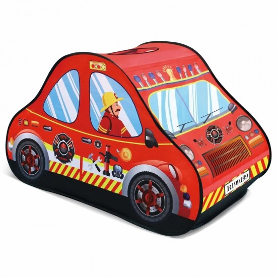 Red Color Fire Truck Car Style Kids Play Tent