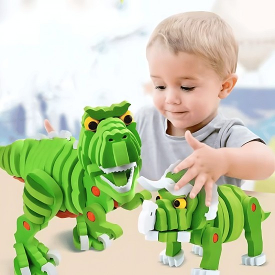 3D foam construction blocks, large dinosaur puzzle