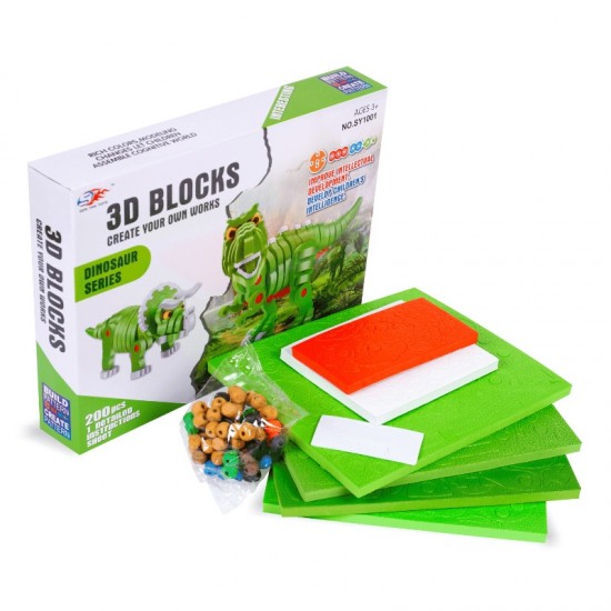 3D foam construction blocks, large dinosaur puzzle