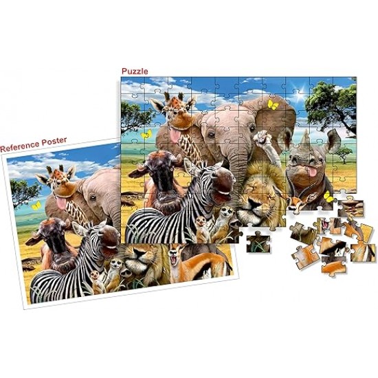 African Animals,Kid - 100 Pcs Puzzles